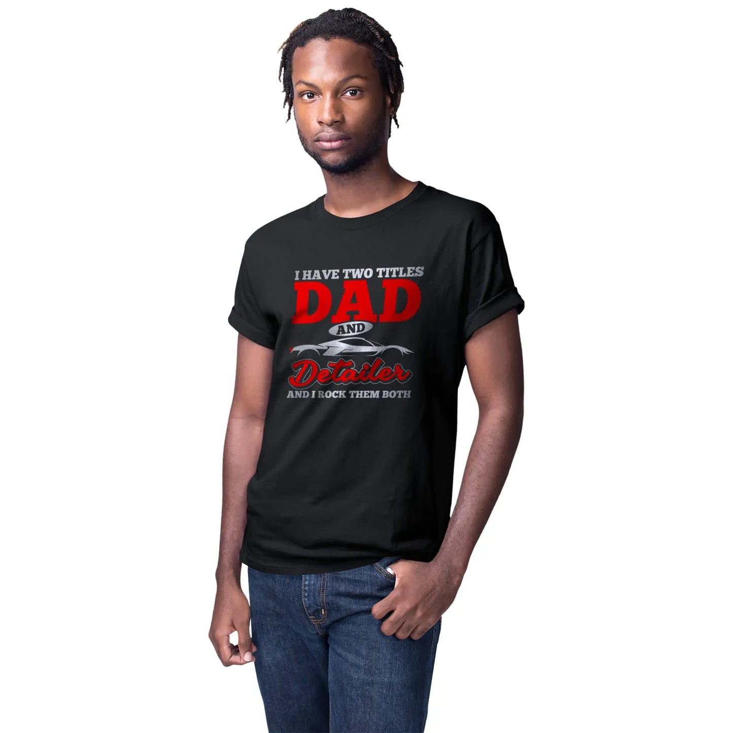 Male model in car detailer dad shirt – perfect Father’s Day or birthday tee