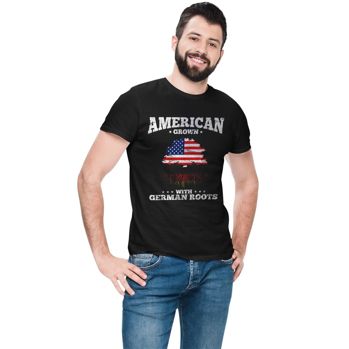 Man wearing proud German-American tee