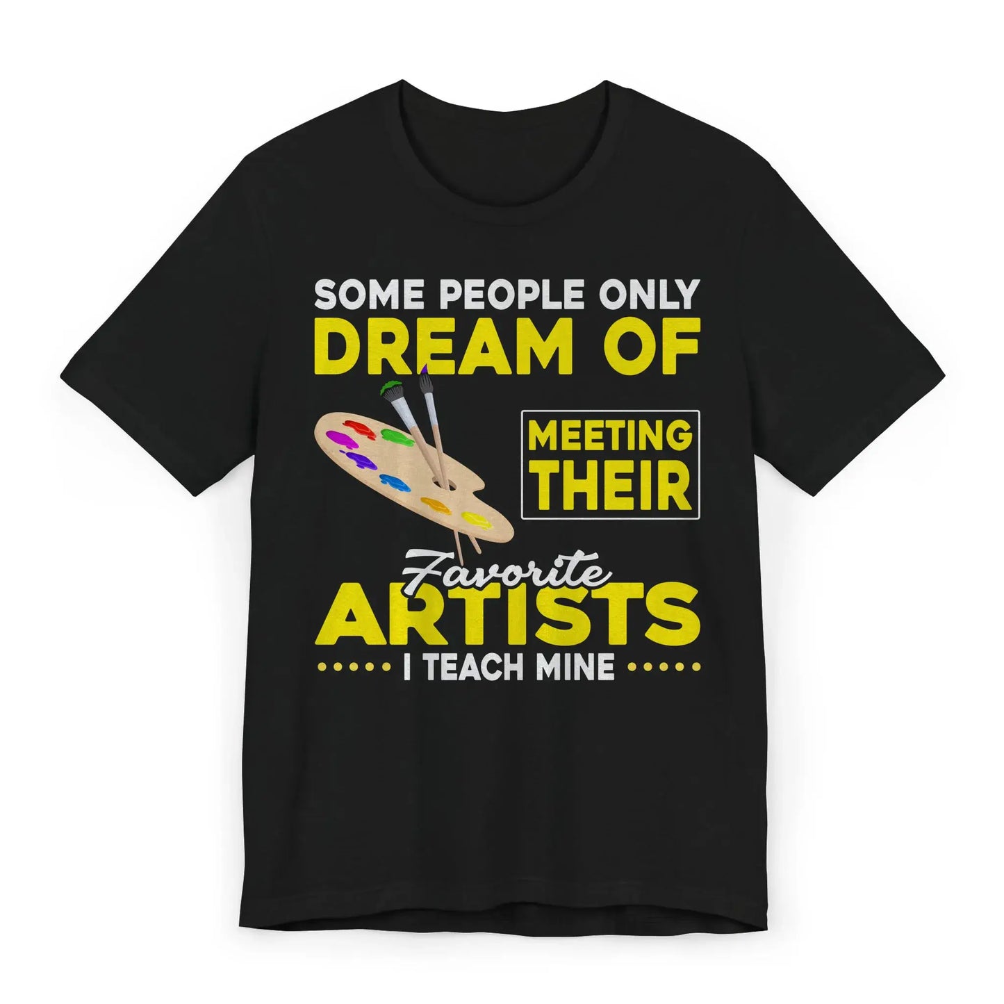 Flatlay of I Teach Artists shirt for creative educators