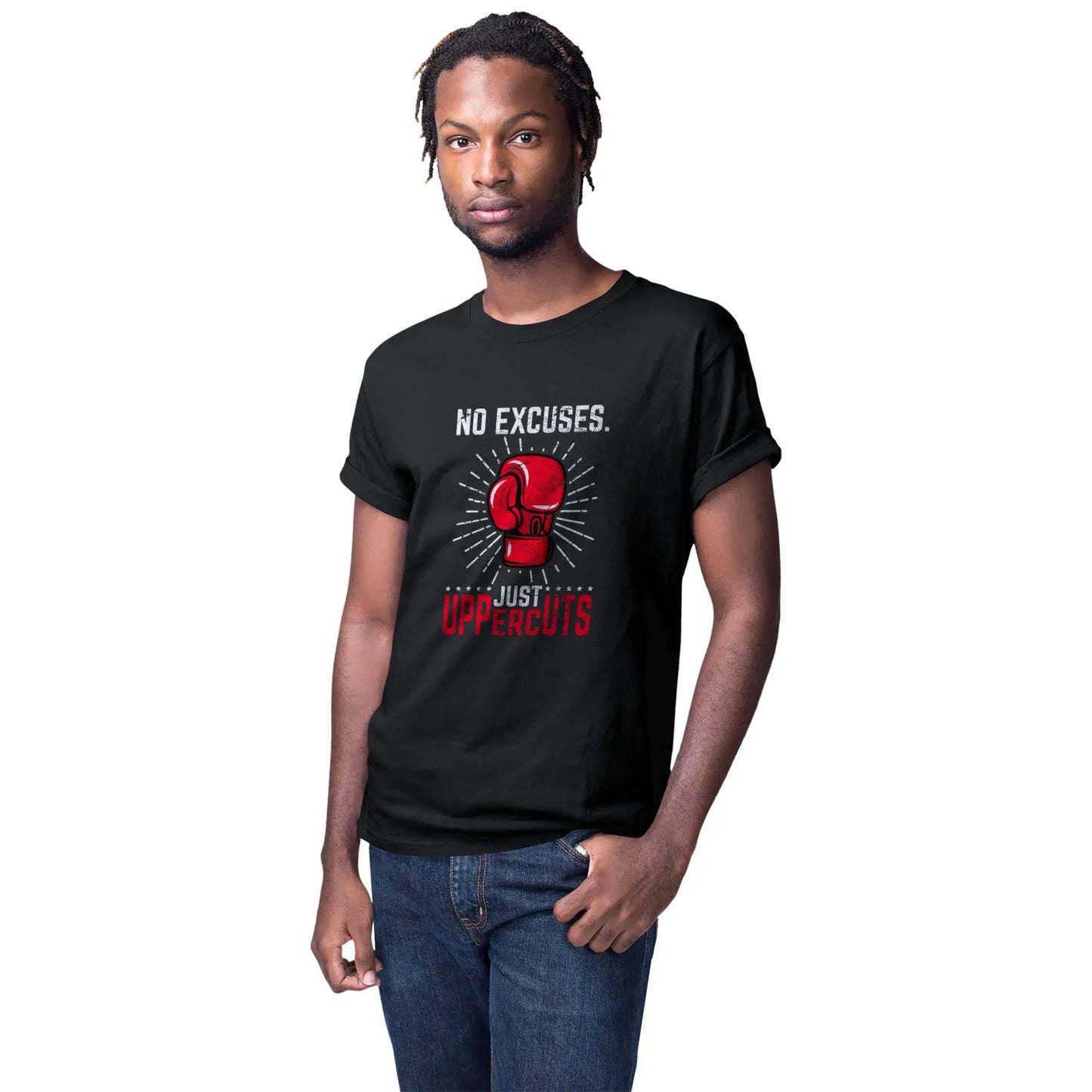 Men’s version of boxing tee for fighters who believe in discipline over excuses.