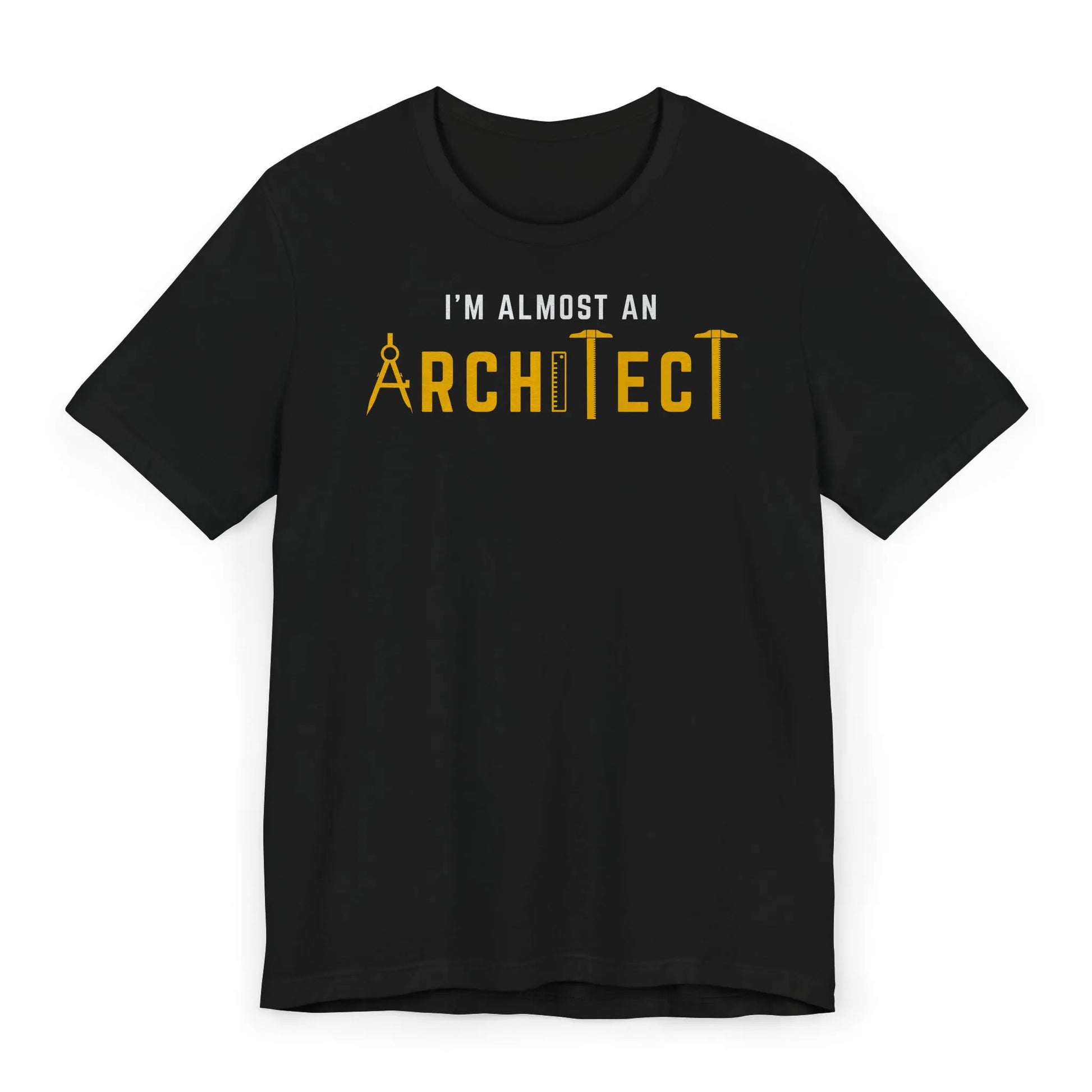 Flatlay of “I’m Almost an Architect” shirt – future architect gift for students and grads