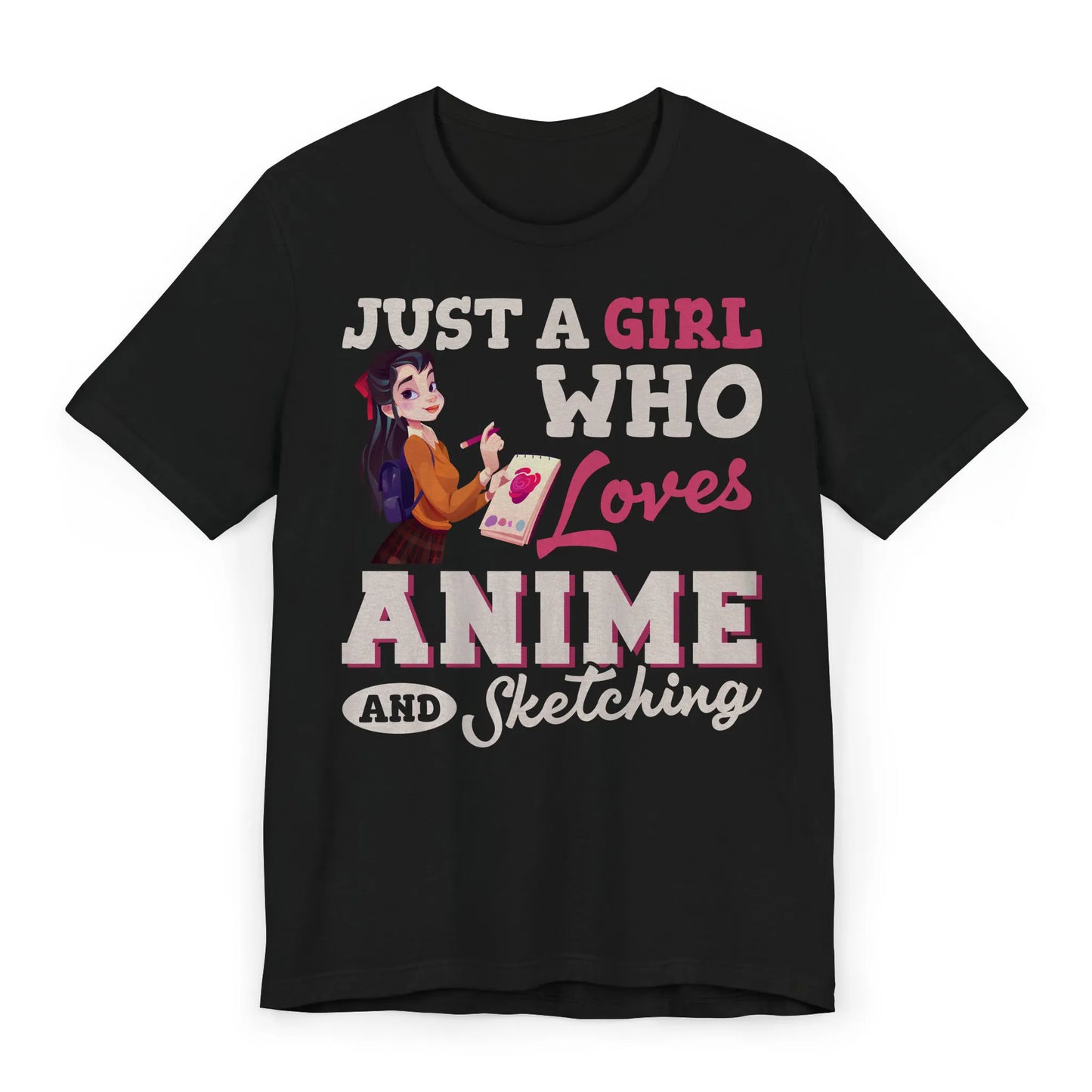 Flat anime sketching shirt for girls
