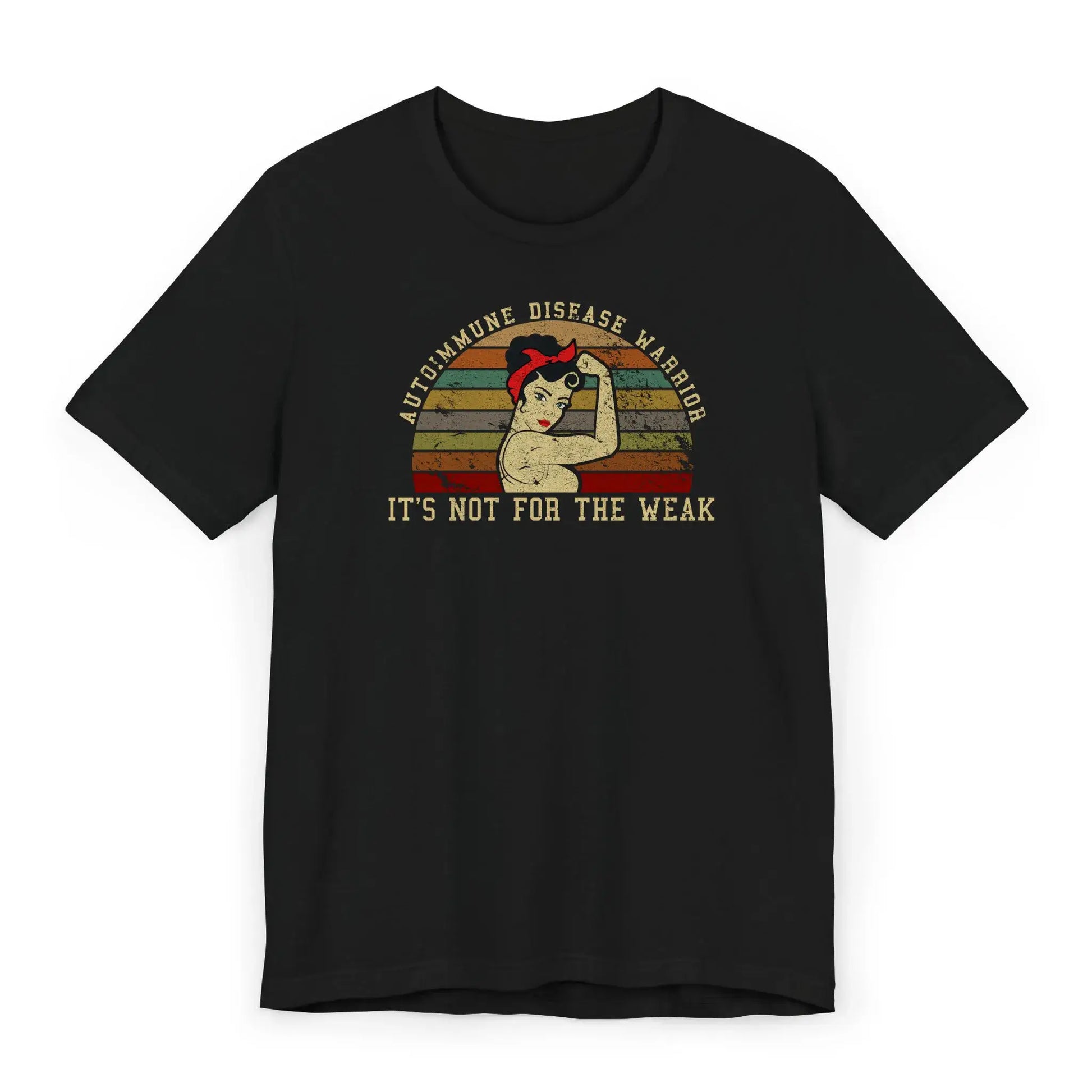 Flat lay of women's Autoimmune Disease Awareness Shirt featuring empowering vintage graphic.