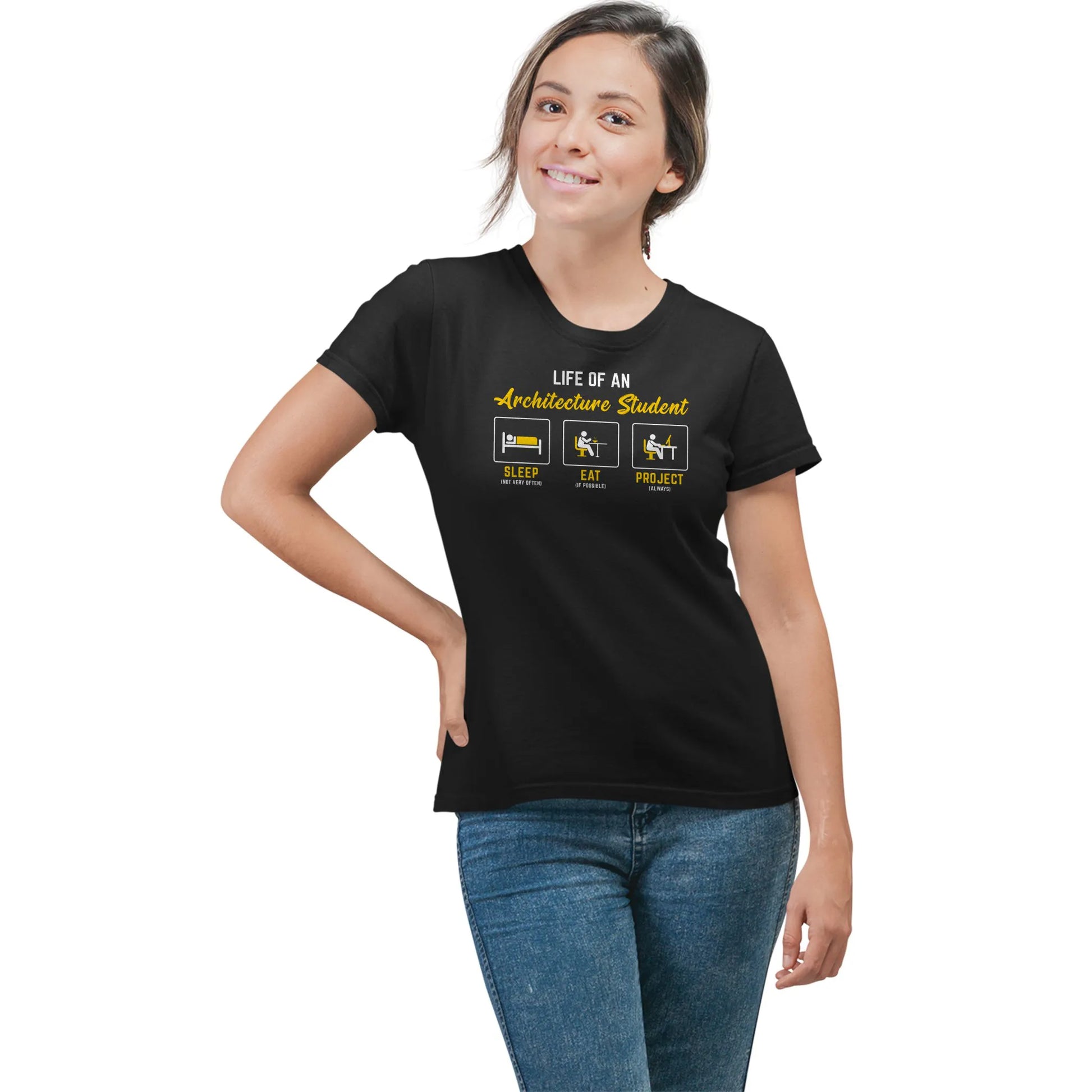 Woman wearing Life of an Architecture Student shirt – funny architecture gift for her